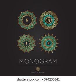 Royal Elegant Linear Abstract Monogram, Vector Template. Hotel Logo. Kings Symbol.