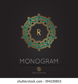 Royal Elegant linear abstract monogram, vector template. Hotel logo. Kings symbol.