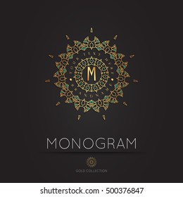 Royal Elegant linear abstract monogram, vector template. Hotel logo. Kings symbol.