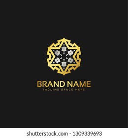 Royal and Elegant Logo Vector Design. Golden Luxury Colors and Monogram Design. Luxury Logo template in vector for Restaurant, Royalty, Boutique, Cafe, Hotel, Heraldic, Jewelry, and Fashion.