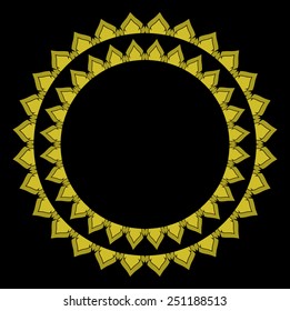 royal elegant round frame .Thai line circle concept