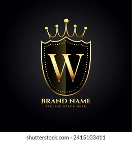 royal and elegant W logo background for business cards vector