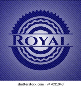 Royal emblem with denim high quality background