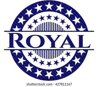 Royal emblem with denim texture