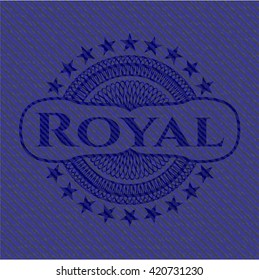 Royal emblem with jean background