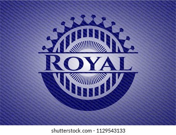 Royal emblem with jean texture