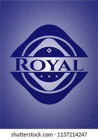 Royal emblem with jean texture