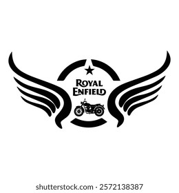 Royal Enfield bike black and white logo