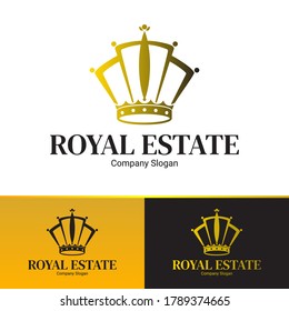 Royal Estate logo. with golden crown