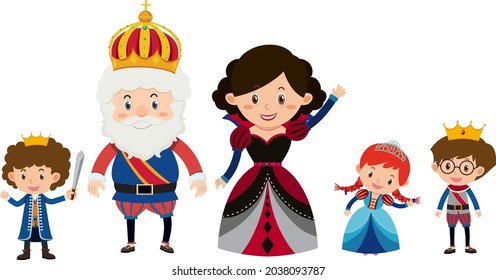 Royal family cartoon character illustration