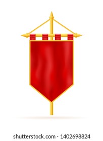 Königsflaggenrealistische Vorlage für leere, leere Vektorillustration-Illustration einzeln auf weißem Hintergrund