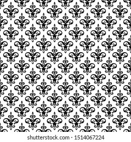 Royal fleur de lis seamless pattern - damask ornament vector. Perfect for backgrounds,fabric,banner,curtain etc.