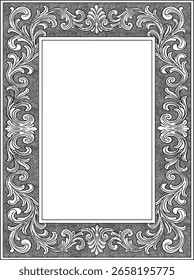 Ilustración de marco y borde de patrón floral real
