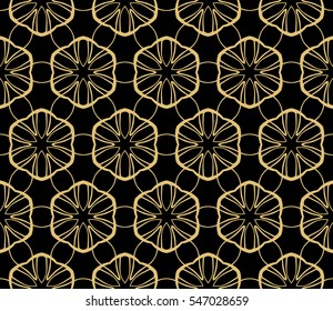 royal floral seamless pattern. Luxury ornament for wallpaper, invitation. Vector illustration. golden color.