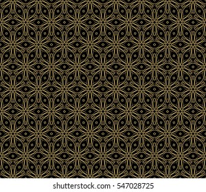 royal floral seamless pattern. Luxury ornament for wallpaper, invitation. Vector illustration. golden color.