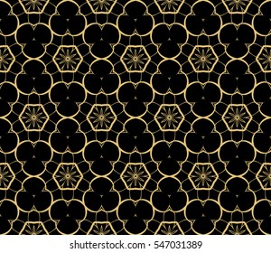 royal floral seamless pattern. Luxury ornament for wallpaper, invitation. Vector illustration. golden color.