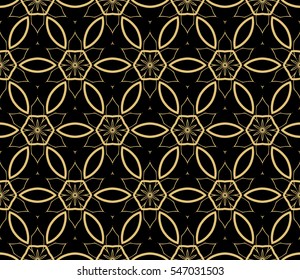 royal floral seamless pattern. Luxury ornament for wallpaper, invitation. Vector illustration. golden color.