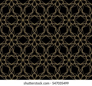 royal floral seamless pattern. Luxury ornament for wallpaper, invitation. Vector illustration. golden color.