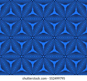 royal floral seamless pattern. Luxury ornament for wallpaper, invitation. Vector illustration. black on blue.