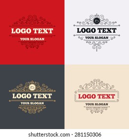 Royal flourishes calligraphic. Cloud and sun sign icon. Weather symbol. Luxury ornament lines. Vector