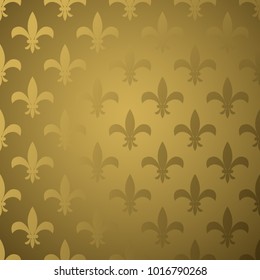 Royal flower fleur gold gradient vector pattern.