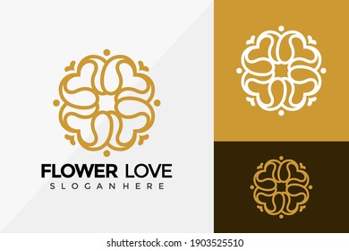 Royal Flower Love Logo Design, Brand Identity Logos Designs Vector Illustration Template