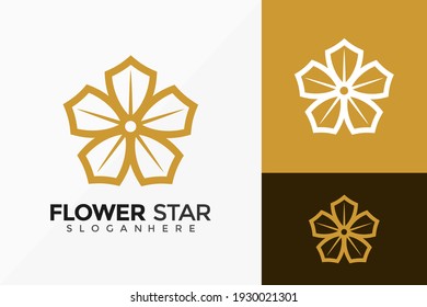 Royal Flower Star Logo Vector Design. Abstract emblem, designs concept, logos, logotype element for template.