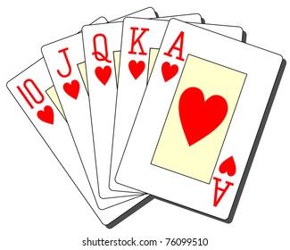 Royal Flush Hearts