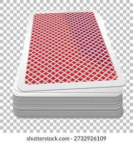 Royal Flush Hearts Playing Cards Isolated on Transparent Background