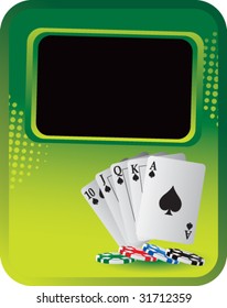 royal flush playing card on template banner