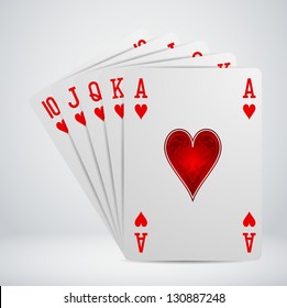 royal flush playing cards