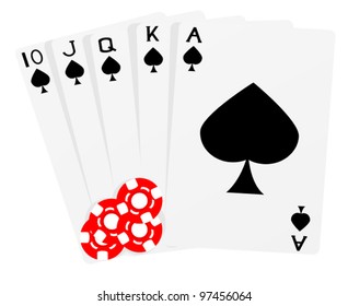royal flush playing cards