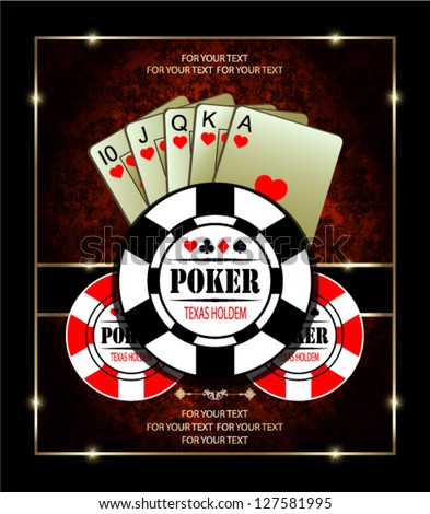 A royal flush playing cards poker hand in hearts.