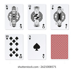 Royal flush. Сards of Spades. 