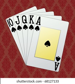 Royal flush, spades