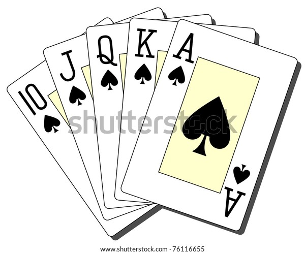 Royal Flush Spades Stock Vector (Royalty Free) 76116655