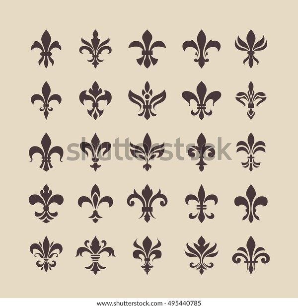 Royal French Heraldry Design Elements Coat Stock Vector (Royalty Free ...