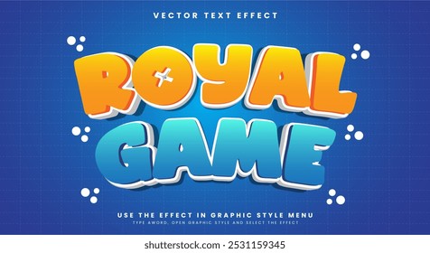 Royal Game 3d bearbeitbarer Vektortexteffekt Vorlage geeignet für Spielobjekte