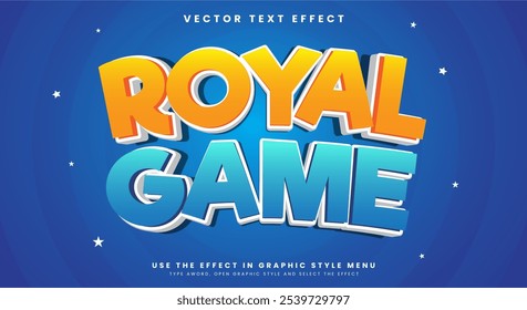 Royal Game 3d edição vetorial efeito de texto Modelo