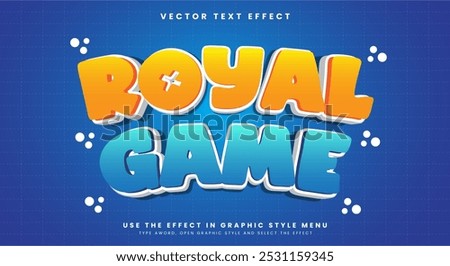 Royal Game 3d editable vector text effect Template suitable for game assets