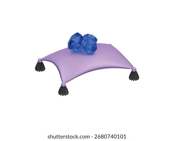 Icono de almohada de gema real Ilustración 3D render