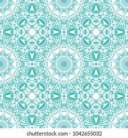 Royal geometric pattern with lace texture, mandala ornament. Vector illustration. Design for fabric print, wallpaper, textile, interior