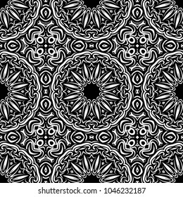 Royal geometric pattern with lace texture, mandala ornament. Vector illustration. Design for fabric print, wallpaper, textile, interior