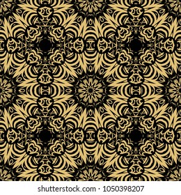 Royal geometric pattern with lace texture, mandala ornament. Vector illustration. Design for fabric print, wallpaper, textile, interior