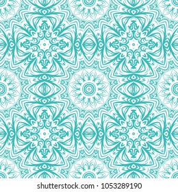 Royal geometric pattern with lace texture, mandala ornament. Vector illustration. Design for fabric print, wallpaper, textile, interior
