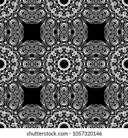 Royal geometric pattern with lace texture, mandala ornament. Vector illustration. Design for fabric print, wallpaper, textile, interior
