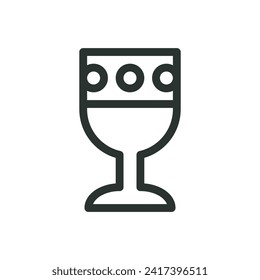 Royal goblet isolated icon, chalice vector symbol with editable stroke