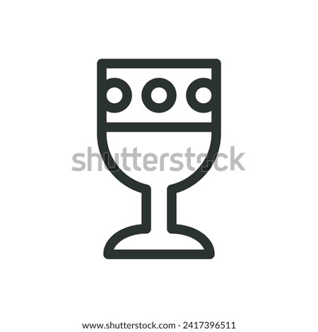 Royal goblet isolated icon, chalice vector symbol with editable stroke