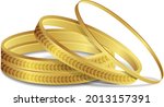 Royal Gold Bangle Indian Gold Bangles Arabian style Bracelet Fashion Jewelry vector illustration
