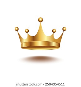 royal gold crown luxury illustration design isolated white background